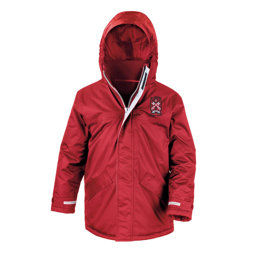 St Peters Primary Paisley Core Kids Winter Parka Red