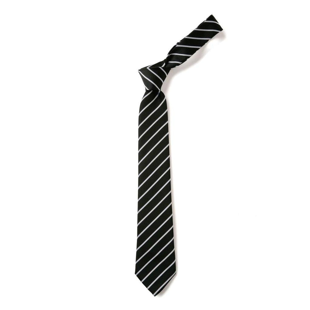 Narrow Stripe Tie Black/White