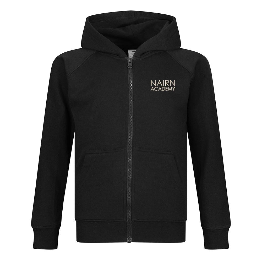 Nairn Academy Zipped Hooded Top Black