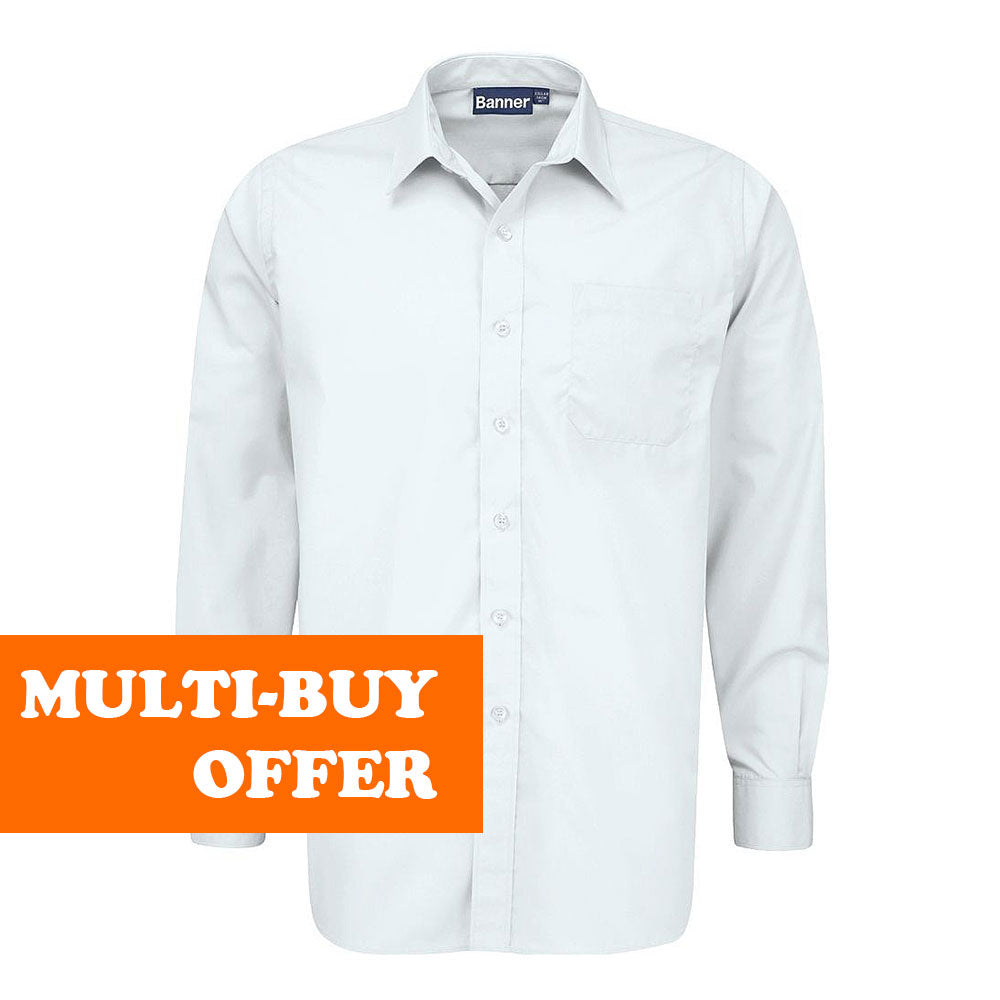 Banner Boys Long Sleeve Shirts (Twin Pack) White