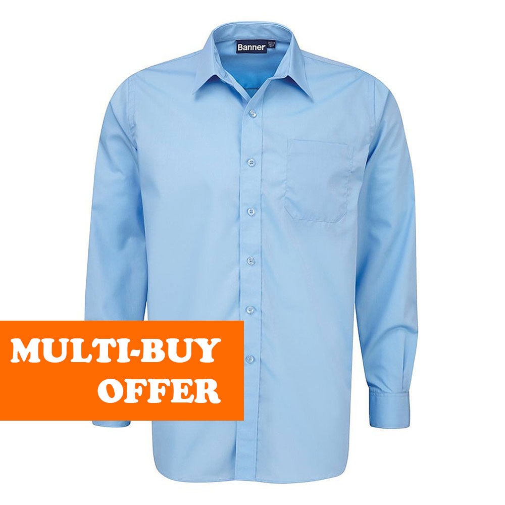 Banner Boys Long Sleeve Shirts (Twin Pack) Blue