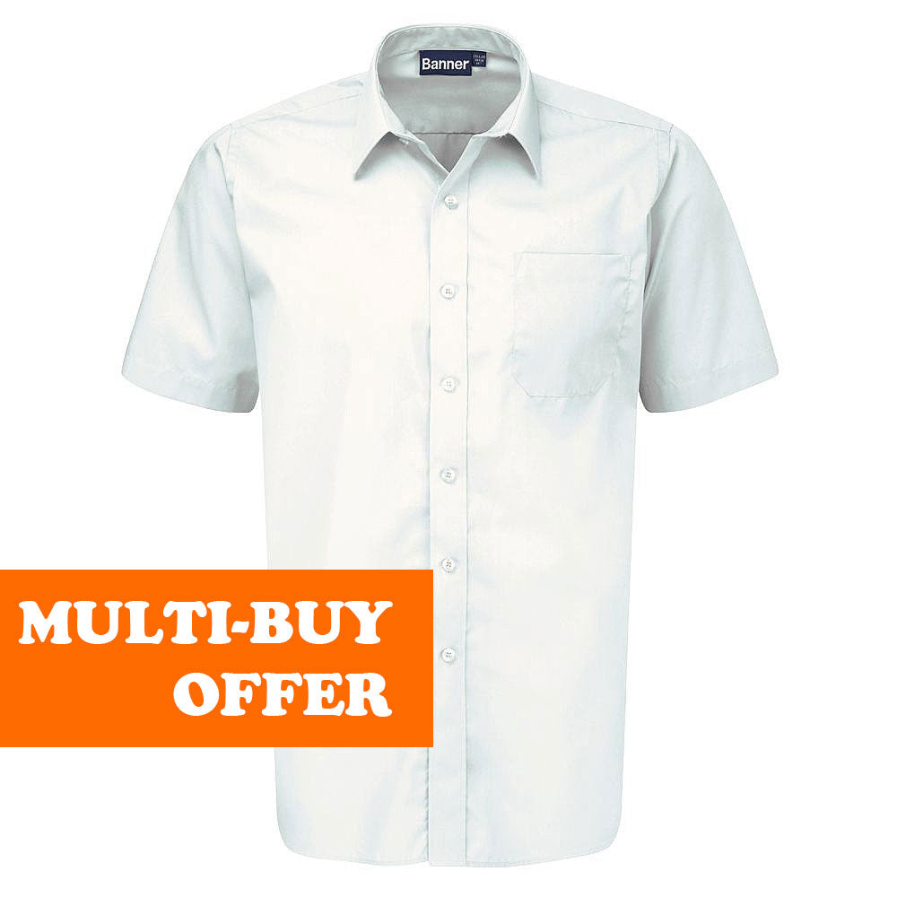Banner Boys Short Sleeve Shirts (Twin Pack) White