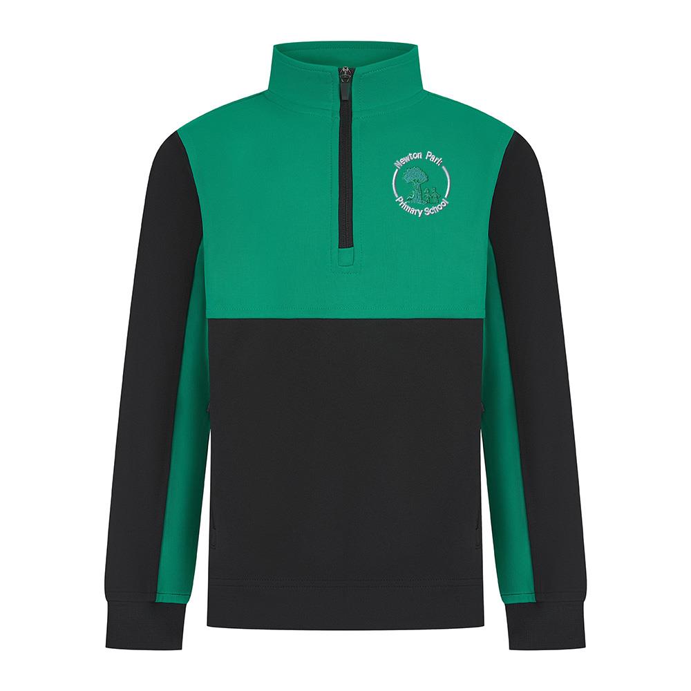 Newton Park Primary Smartflex Quarter Zip Black/Emerald