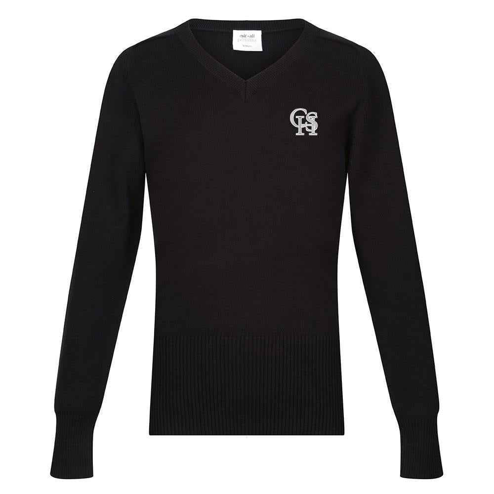 Calderglen High Girls Cotton V-Neck Black