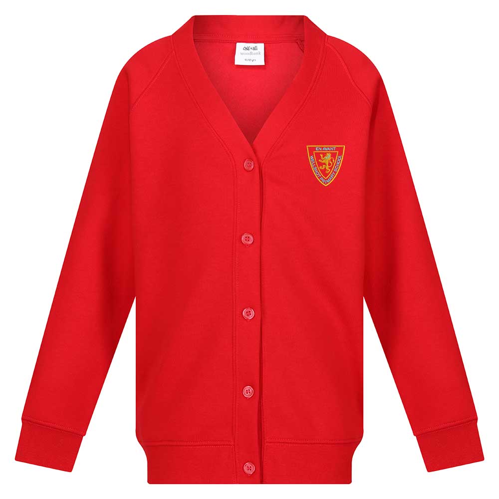 Wellshot Primary Sweat Cardigan Red (Primary 7)