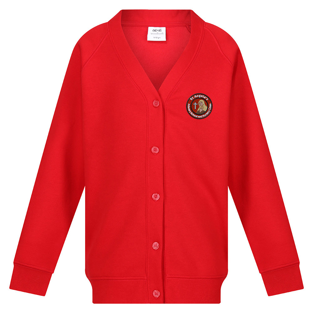 St Angelas Primary Sweat Cardigan Red