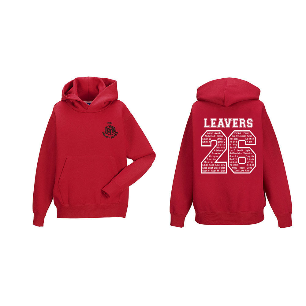 Peel Primary Leavers Hoodie Red – Schoolwear Made Easy
