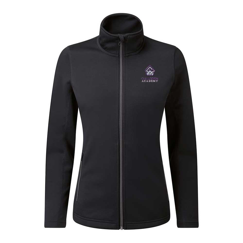 Culloden Academy Ladies Zip Through Jacket Top Black