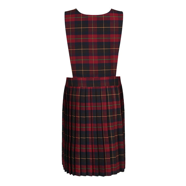 Junior Girls Pinafore Maroon Tartan