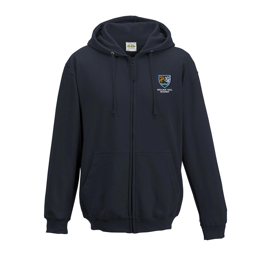 Wallace Hall Academy Zipped Hooded Top Oxford Navy