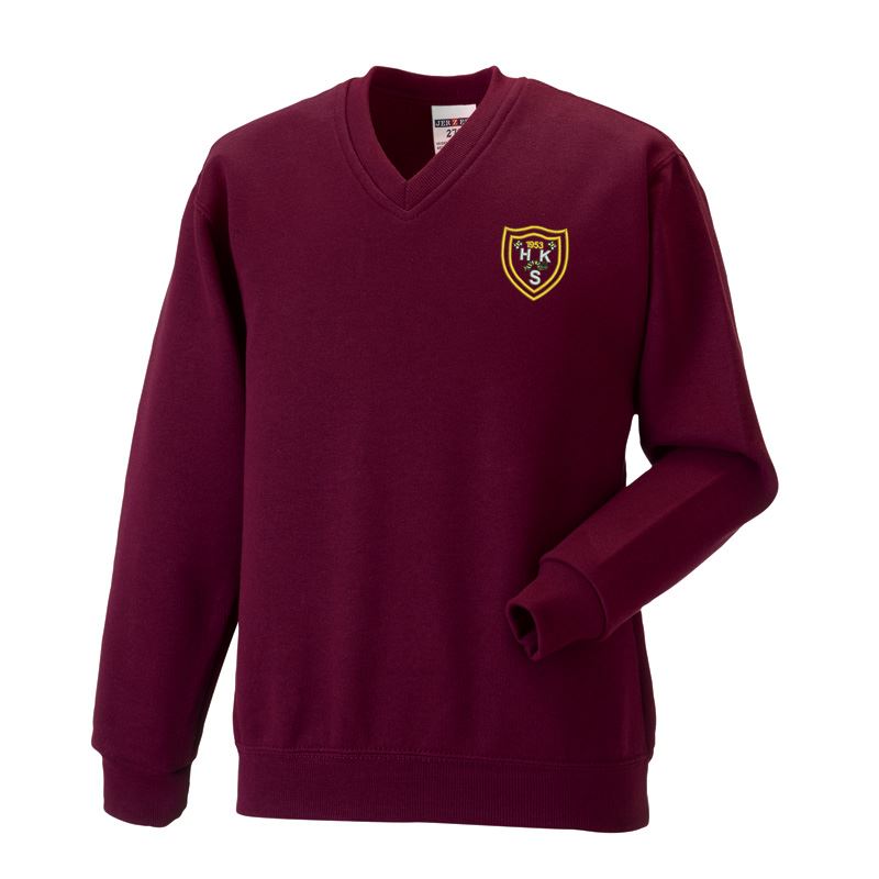 Heathery Knowe Primary V-Neck Sweatshirt Burgundy