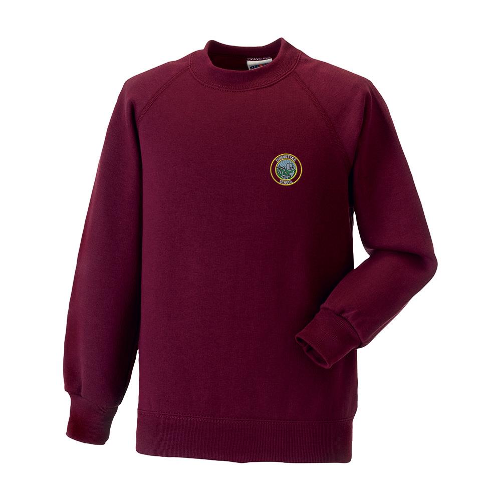 Dunnottar Primary Crew Neck Sweatshirt Burgundy