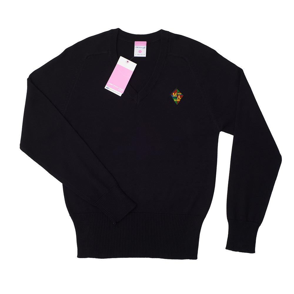 Meldrum Academy Unisex Senior Cotton V-Neck Black – Schoolwear Made Easy