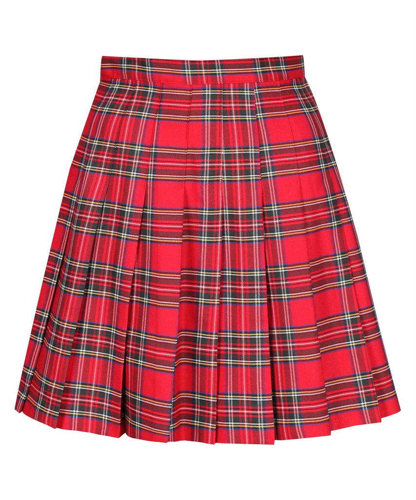 Winterbottoms Stitch Down Pleat Skirt Red Tartan