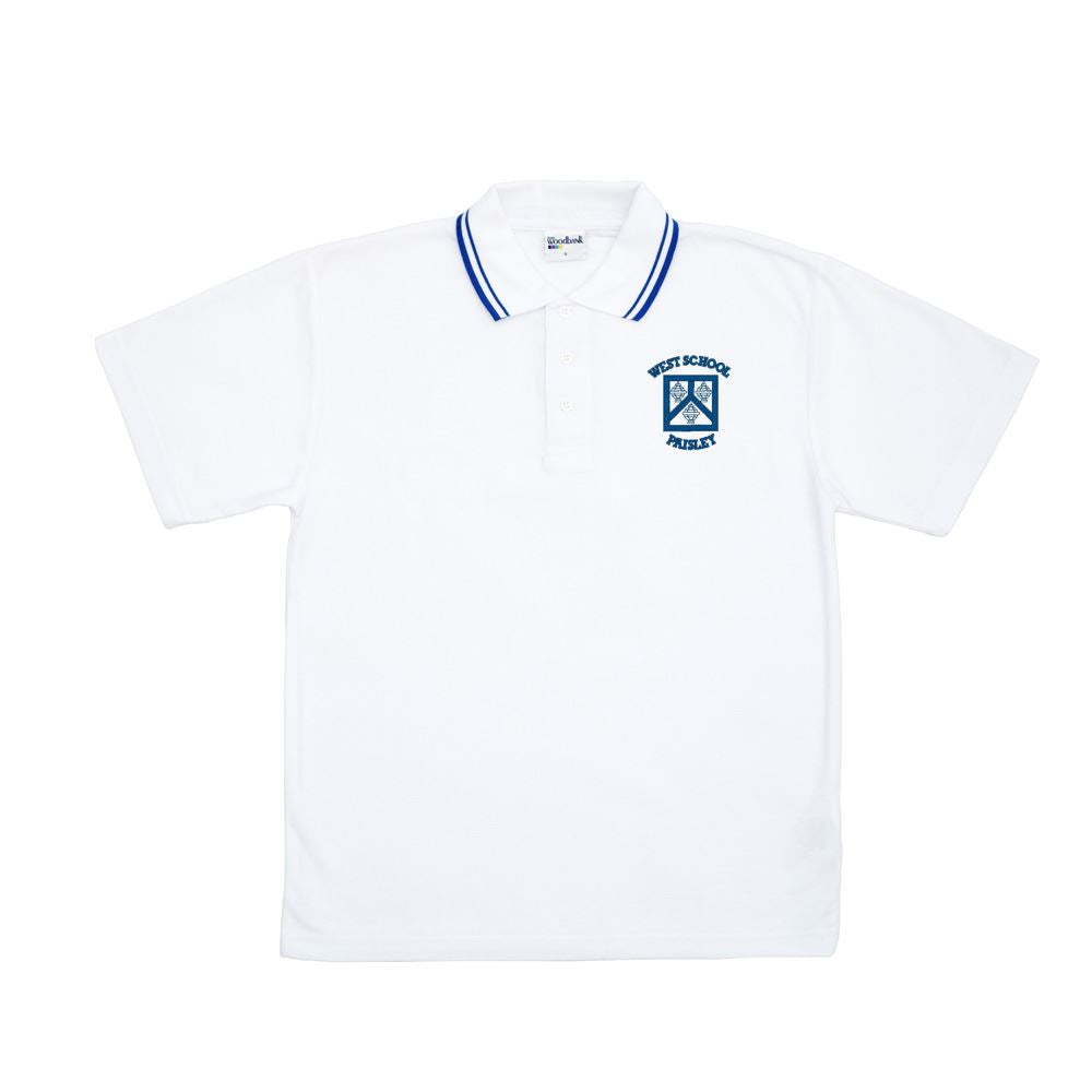 West Primary Trimmed Polo White/Royal