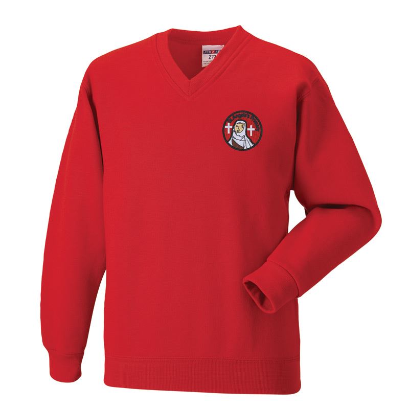 St Angelas Primary V-Neck Sweatshirt Red
