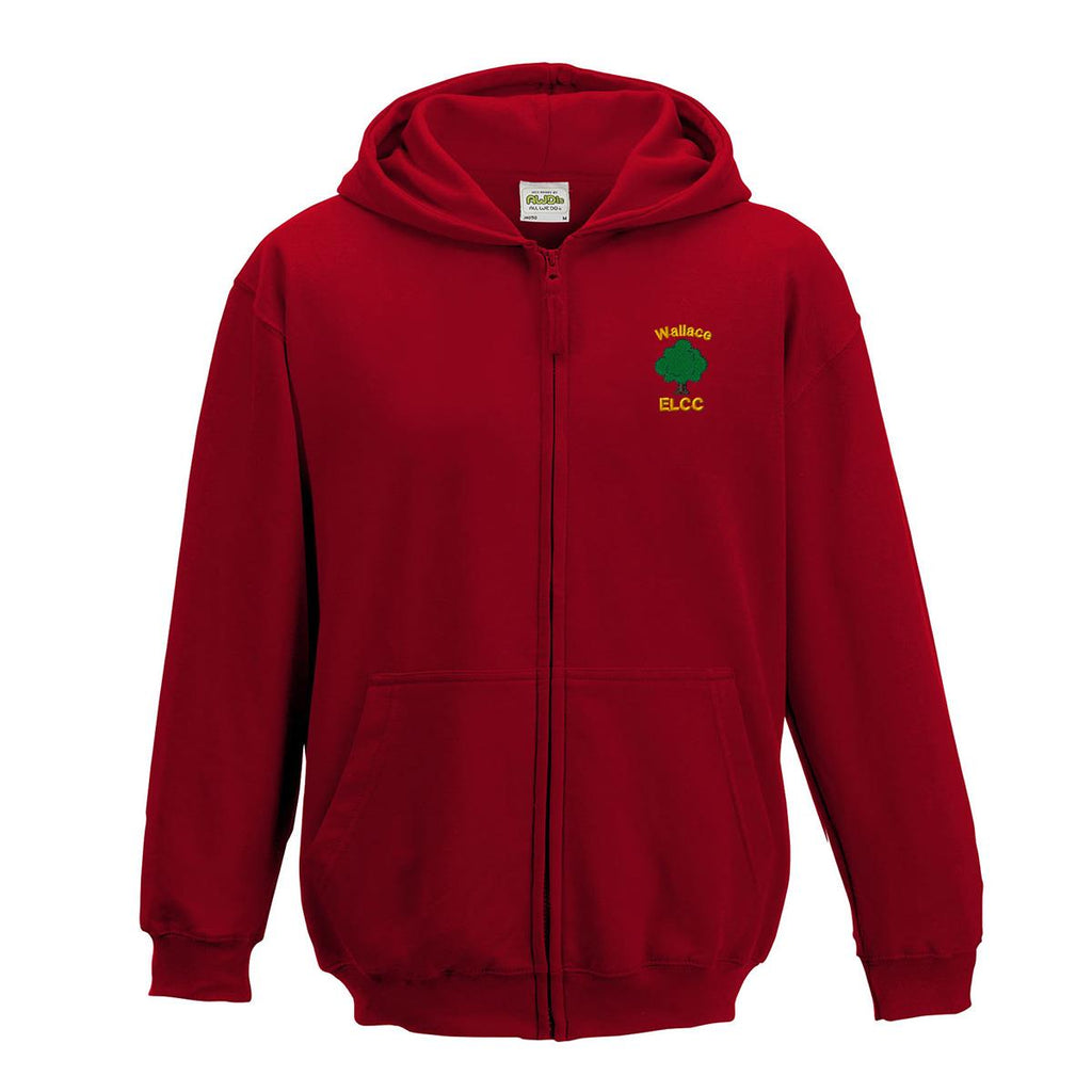 Wallace ELCC Kids Zipped Hooded Top Red