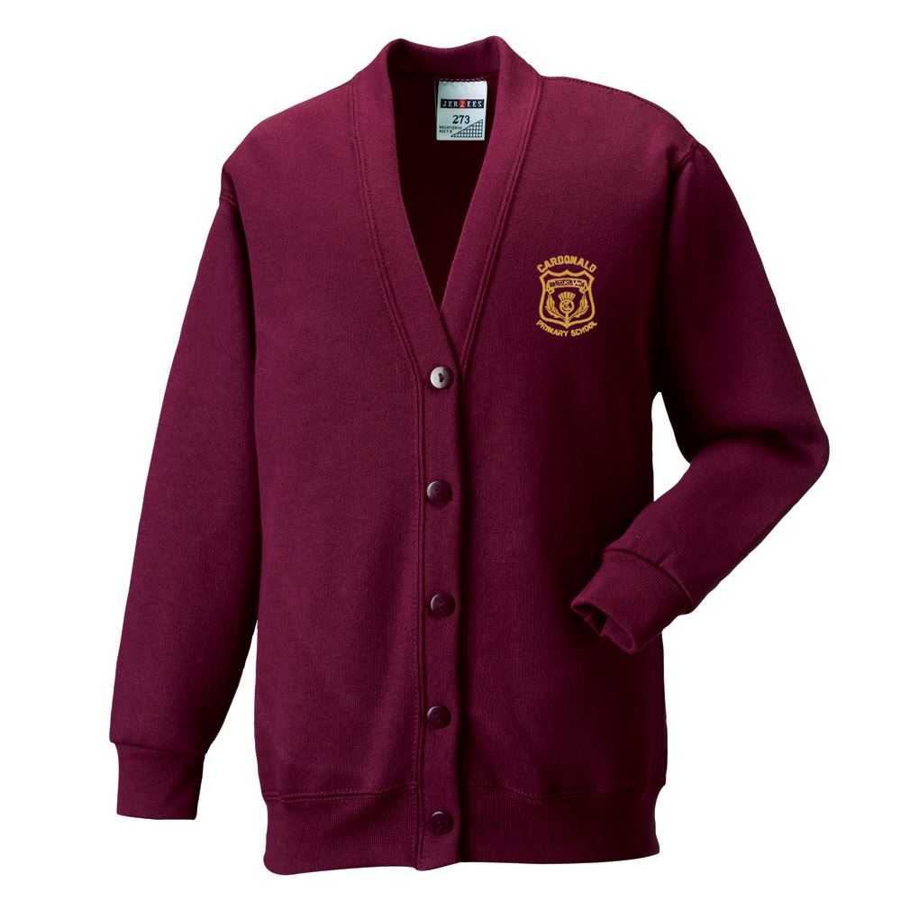 Cardonald Primary Sweat Cardigan Maroon