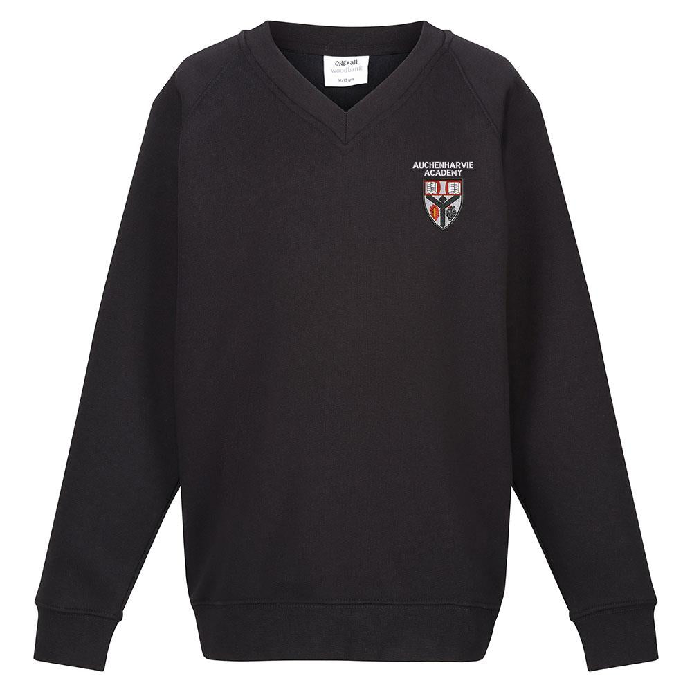 Auchenharvie Academy V-Neck Sweatshirt Black