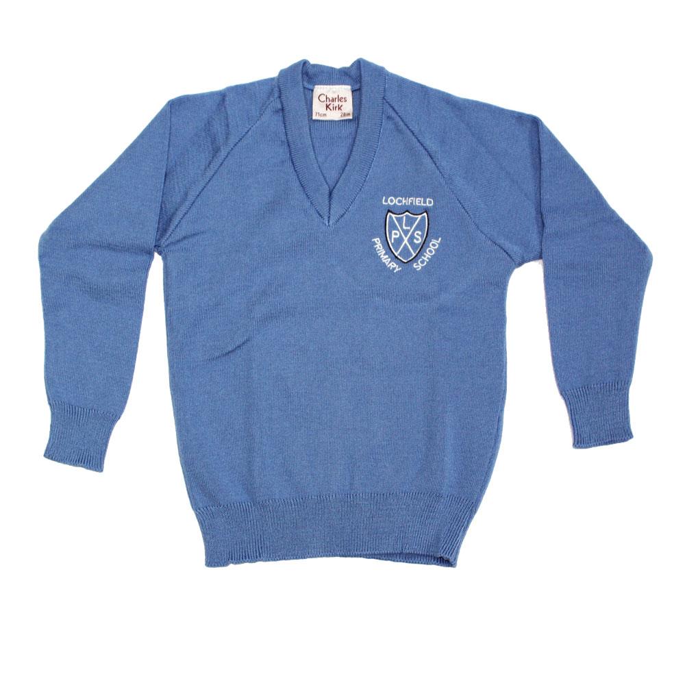 Lochfield Primary Knitted V-Neck Aero Blue