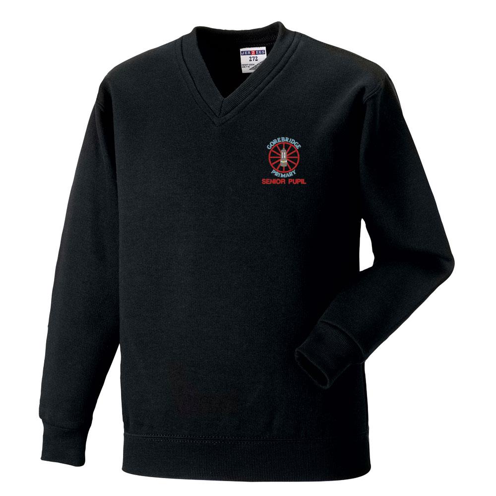 Gorebridge Primary V-Neck Sweatshirt Black (Senior Pupils)