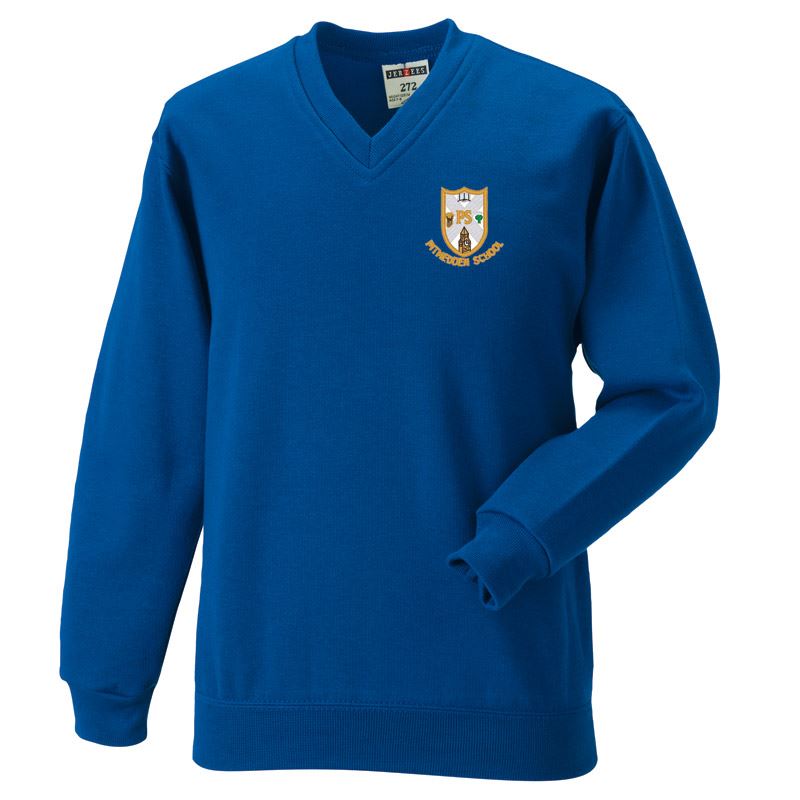 Pitmedden Primary V-Neck Sweatshirt Royal