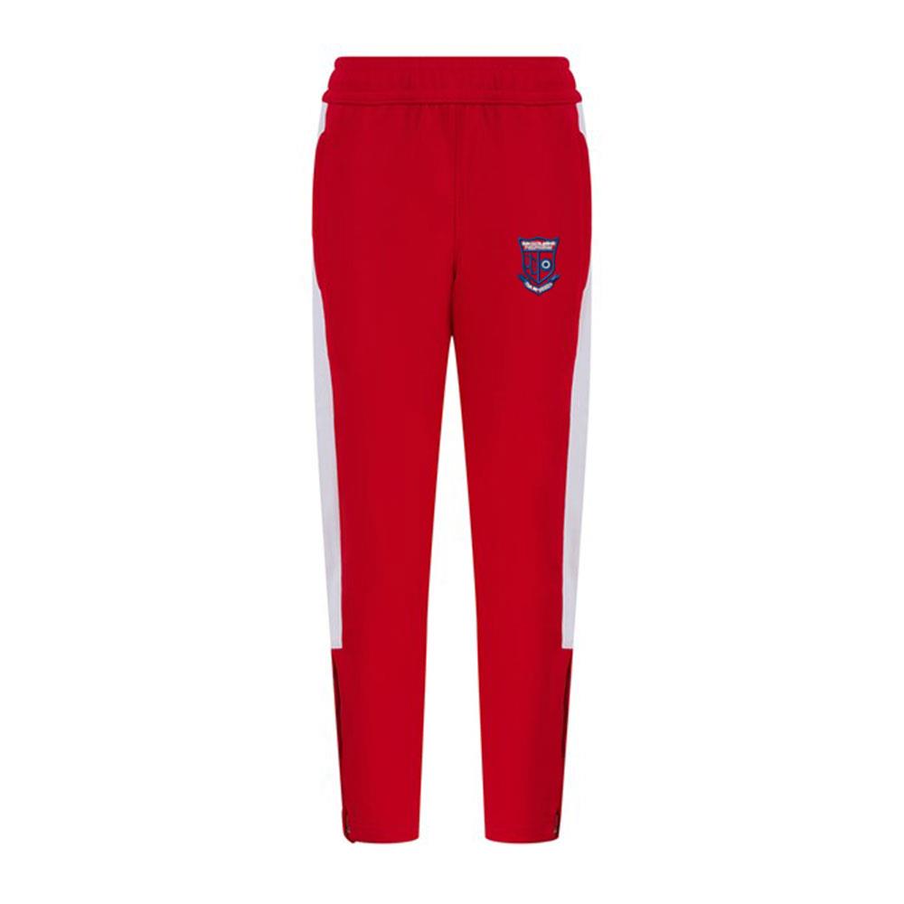 Dingwall Gaelic Primary Tracksuit Bottoms Red/White