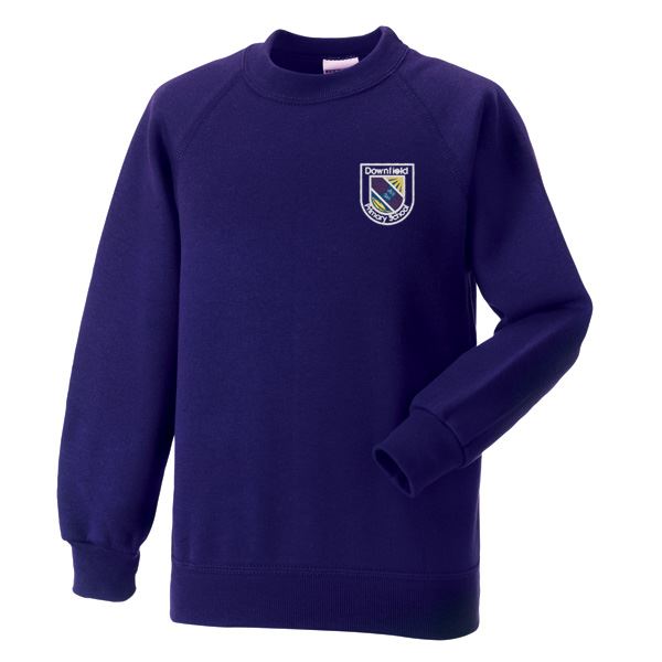 Downfield Primary Crew Neck Sweatshirt Purple