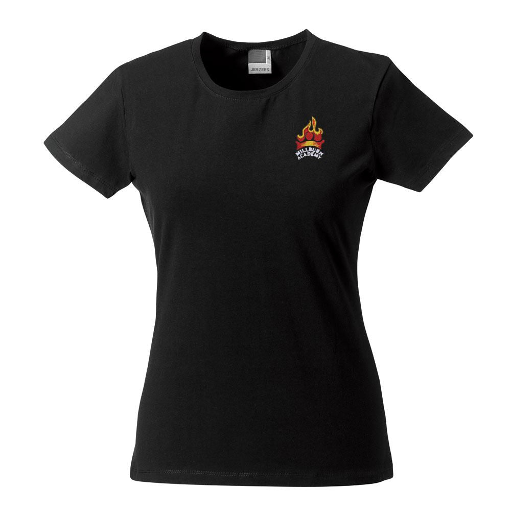 Millburn Academy Senior Ladies T-Shirt Black