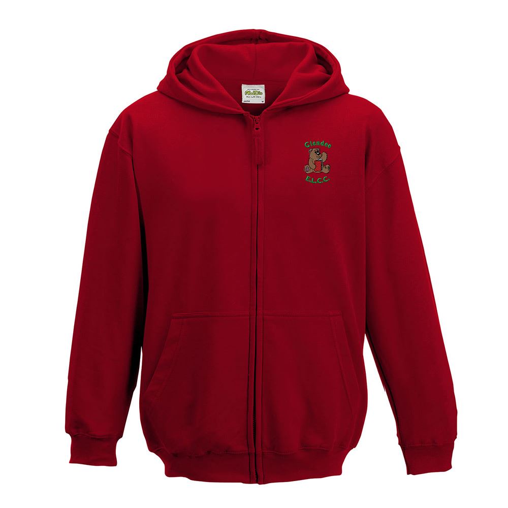 Glendee Early Learning & Childcare Centre Kids Zipped Hooded Top Red