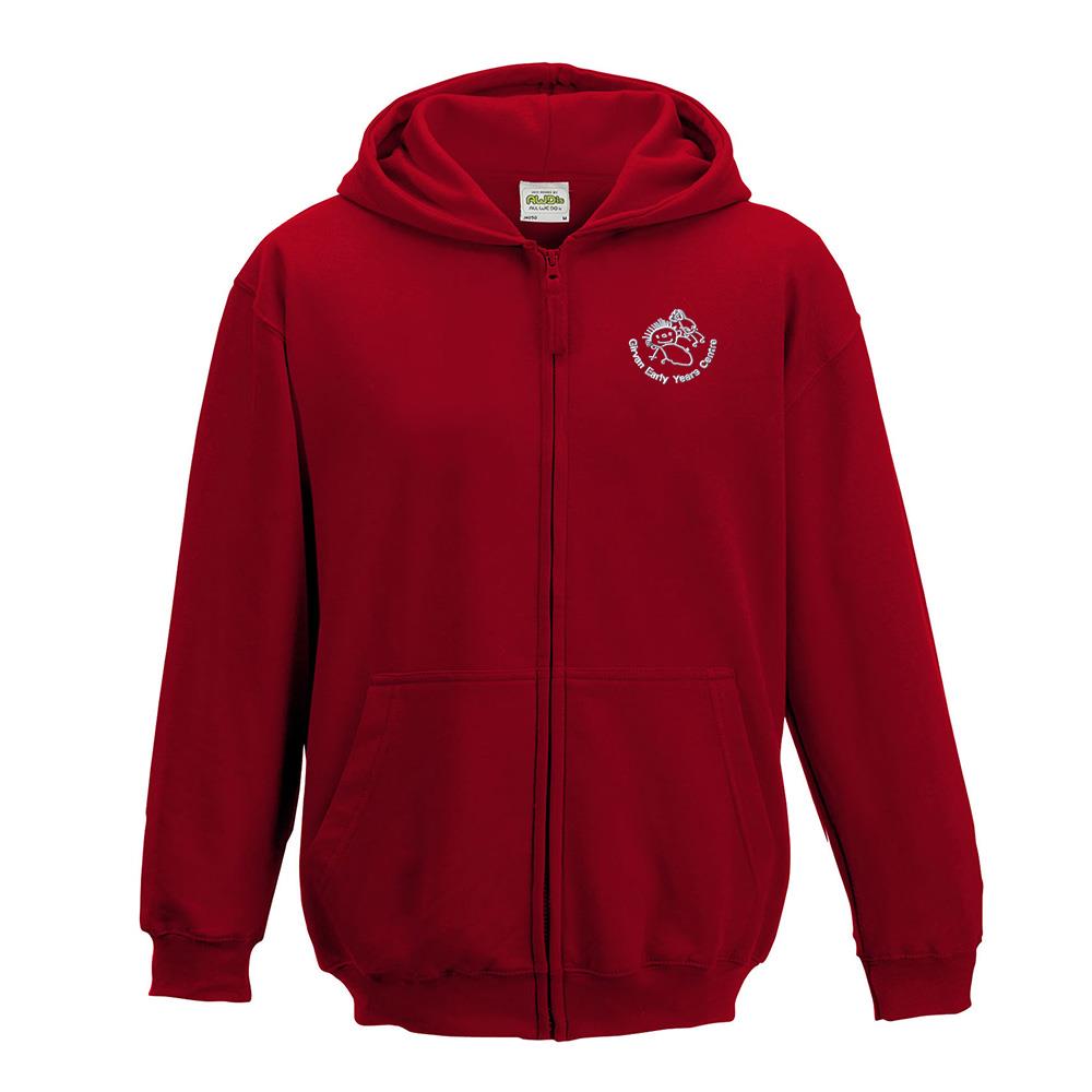 Girvan Early Years Staff Zipped Hooded Top Red