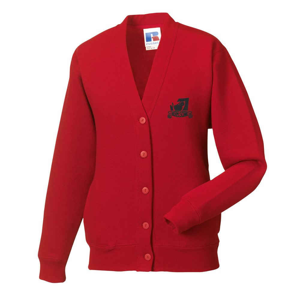 Holm Primary Sweat Cardigan Classic Red