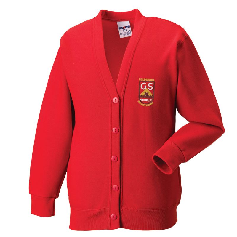 Goldenhill Primary Sweat Cardigan Red