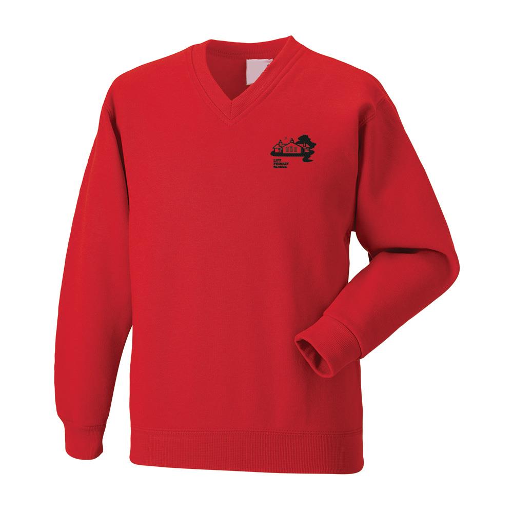 Liff Primary V-Neck Sweatshirt Red