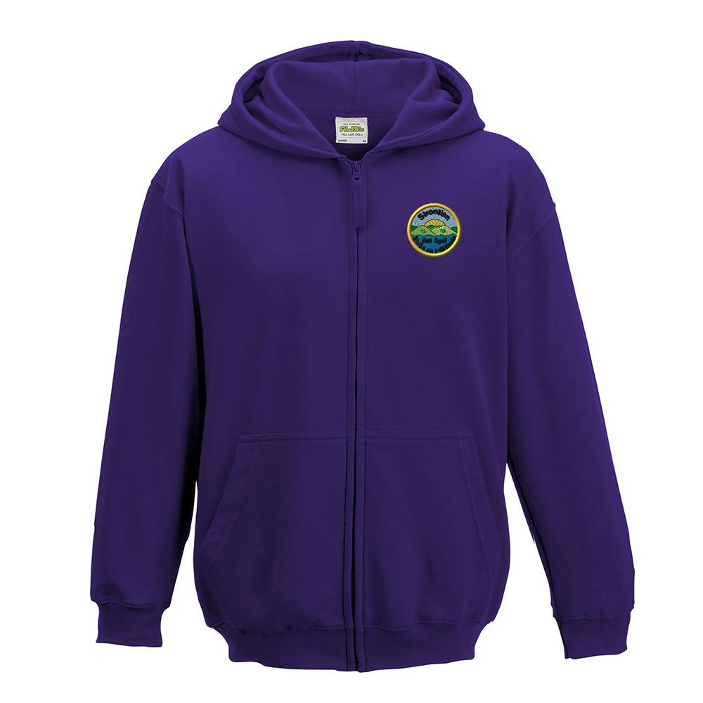 Strontian Primary Kids Zipped Hooded Top Purple