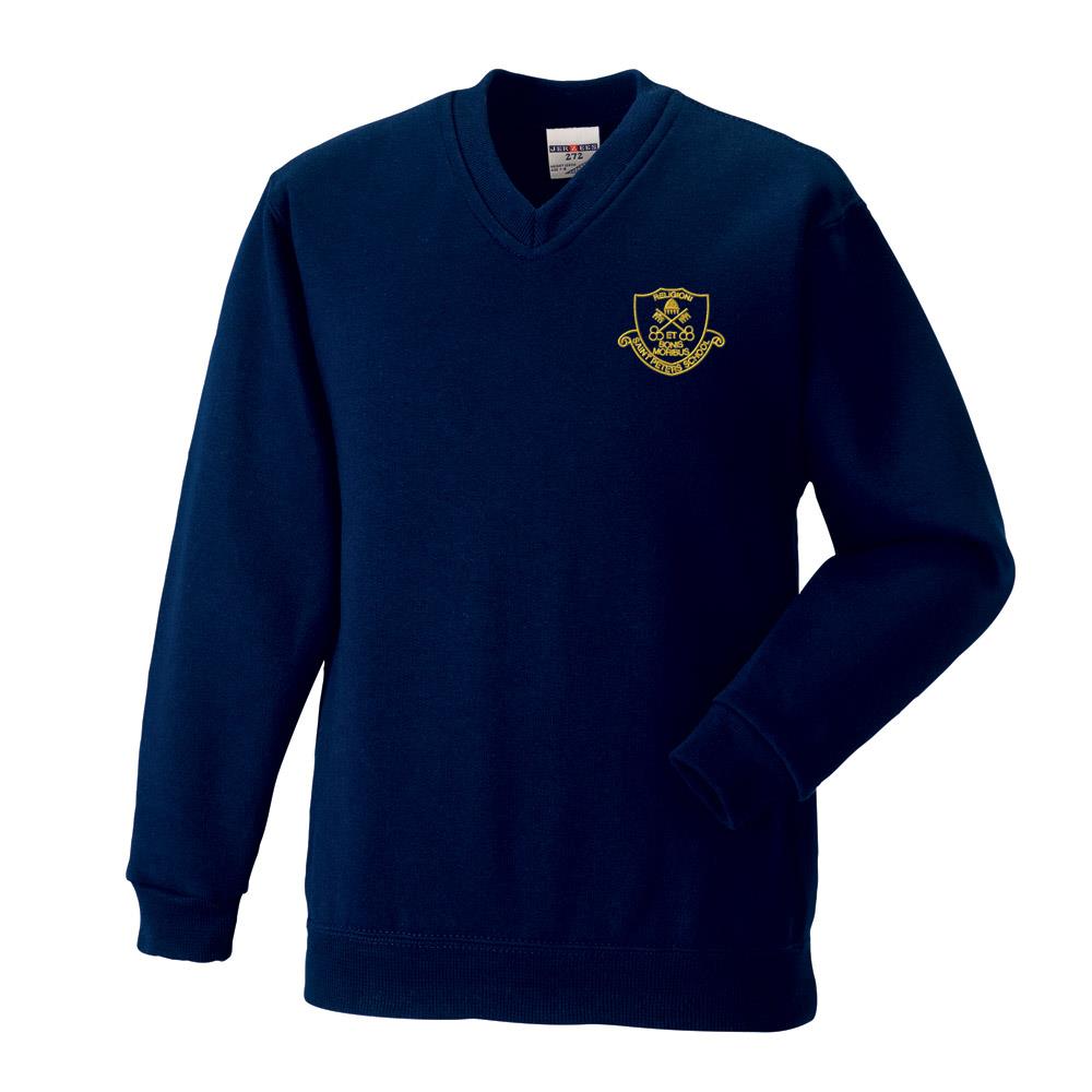 St Peters Primary Aberdeen V-Neck Sweatshirt Navy