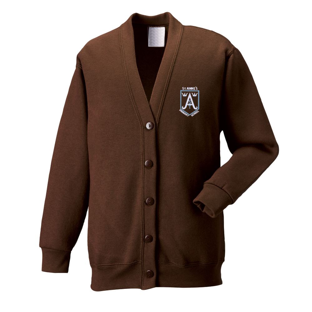 St Annes Primary Cardigan Brown