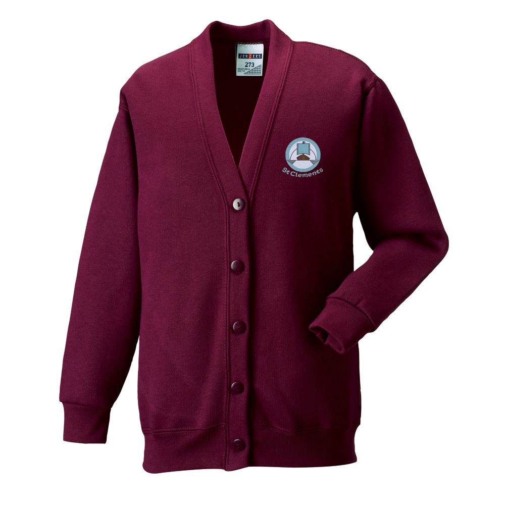 St Clements Primary Sweat Cardigan Burgundy