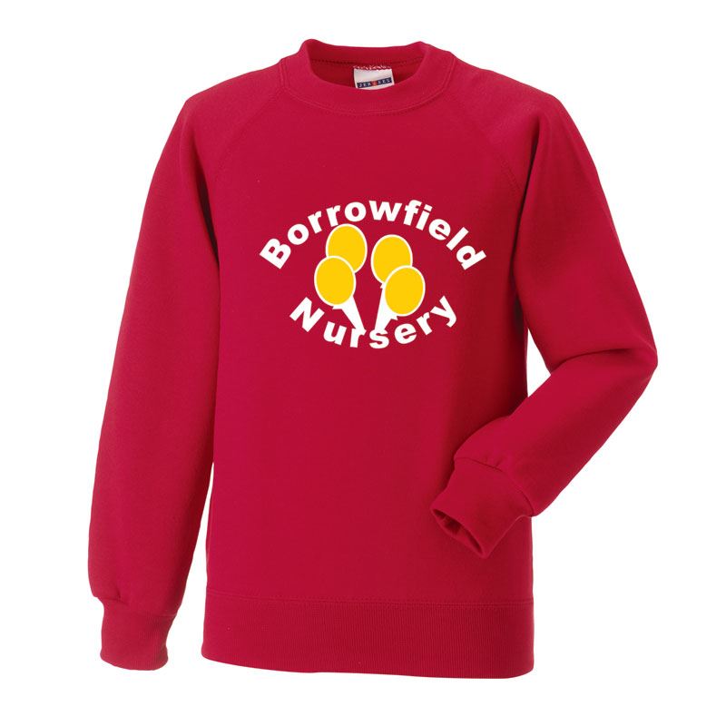 Borrowfield Nursery Crew Neck Sweatshirt Red