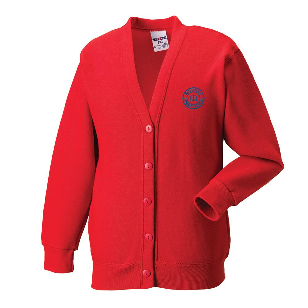 Muthill Primary Sweat Cardigan Red