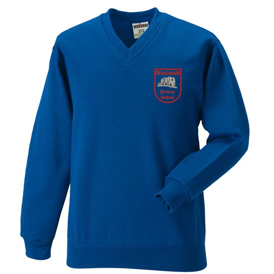 Dundonald Primary V-Neck Sweatshirt Royal