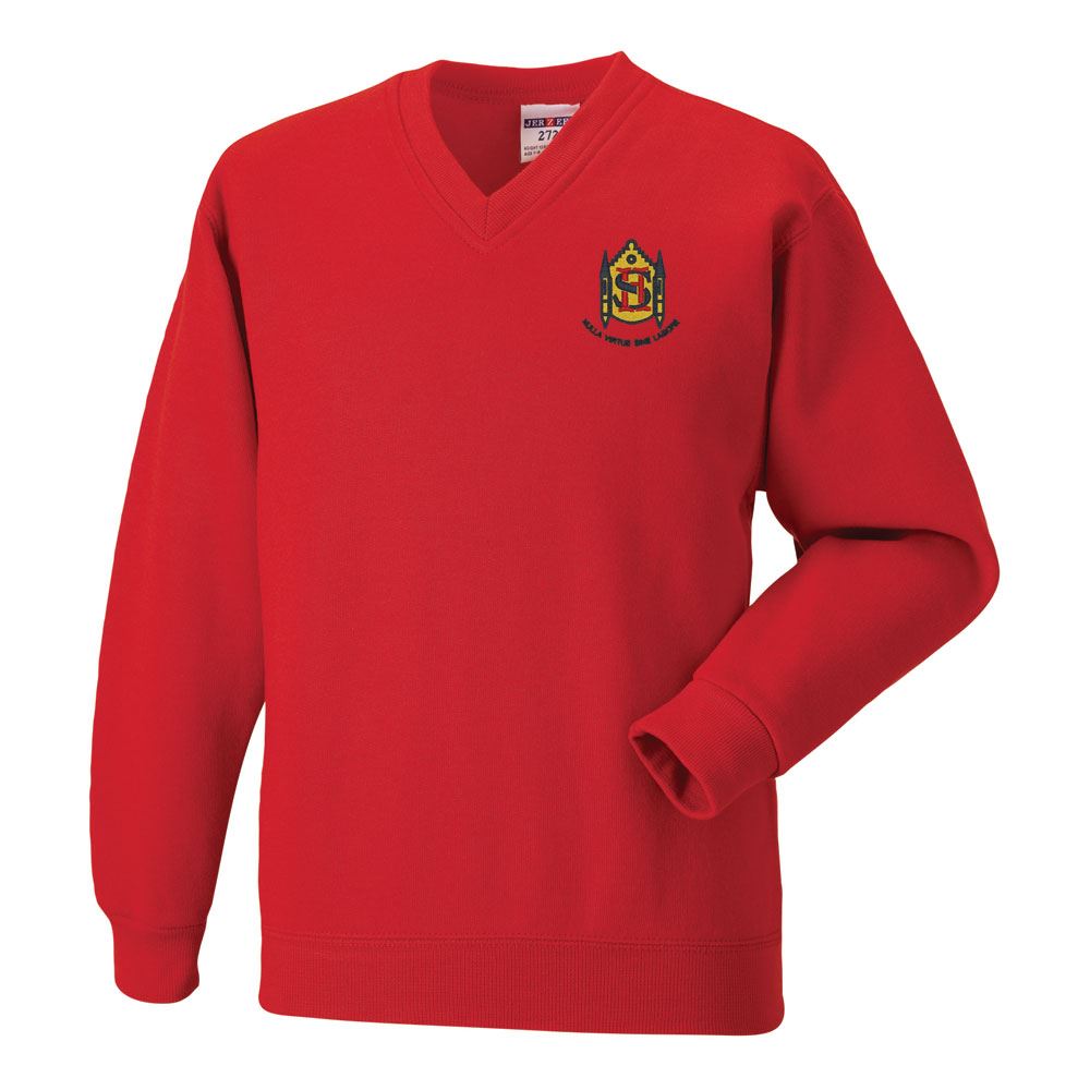 Hermitage Primary V-Neck Sweatshirt Classic Red