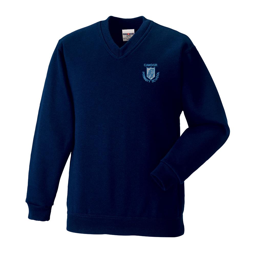 Cawdor Primary V-Neck Sweatshirt Navy