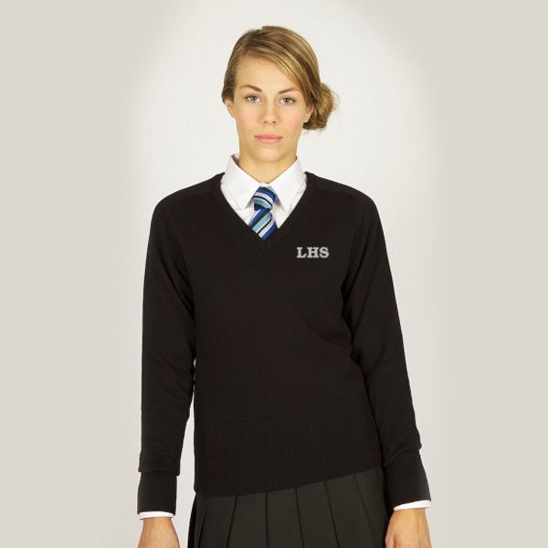 Lochgilphead High Girls Senior Cotton V-Neck Black