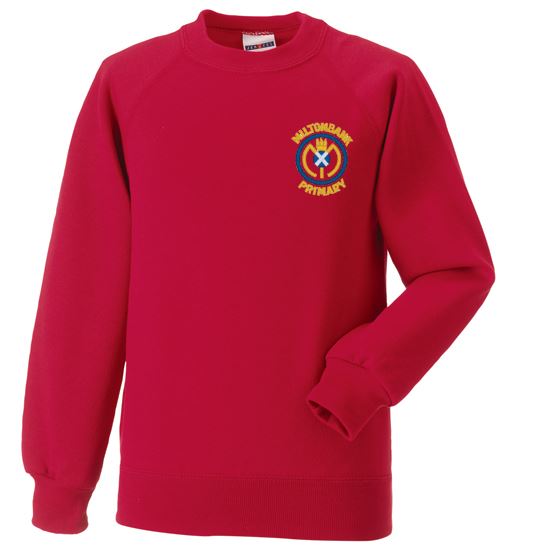 Miltonbank Primary Crew Neck Sweatshirt Red