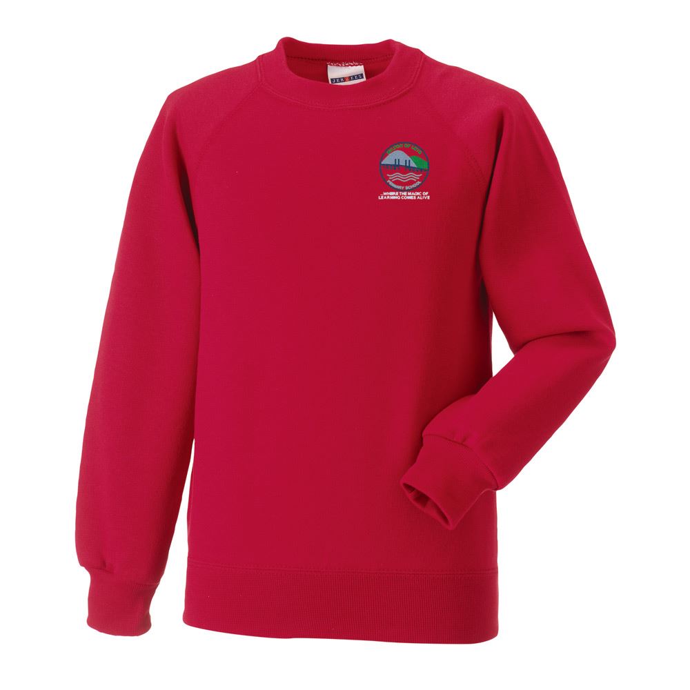 Milton of Leys Primary Crew Neck Sweatshirt Classic Red