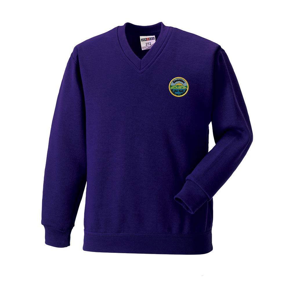 Strontian Primary V-Neck Sweatshirt Purple