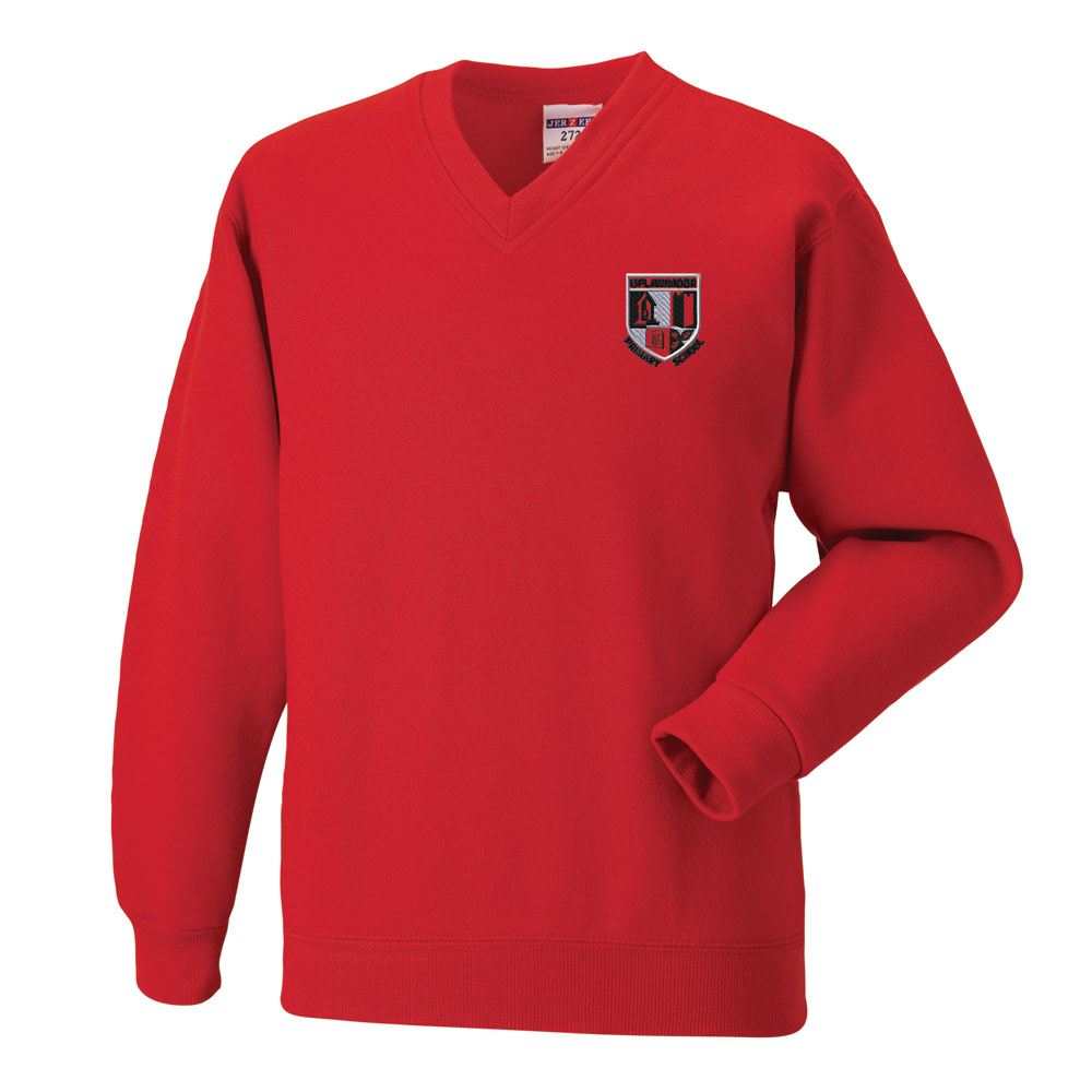 Uplawmoor Primary V-Neck Sweatshirt Red