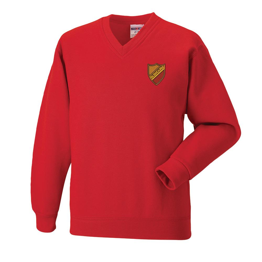 Glencairn Primary V-Neck Sweatshirt Red