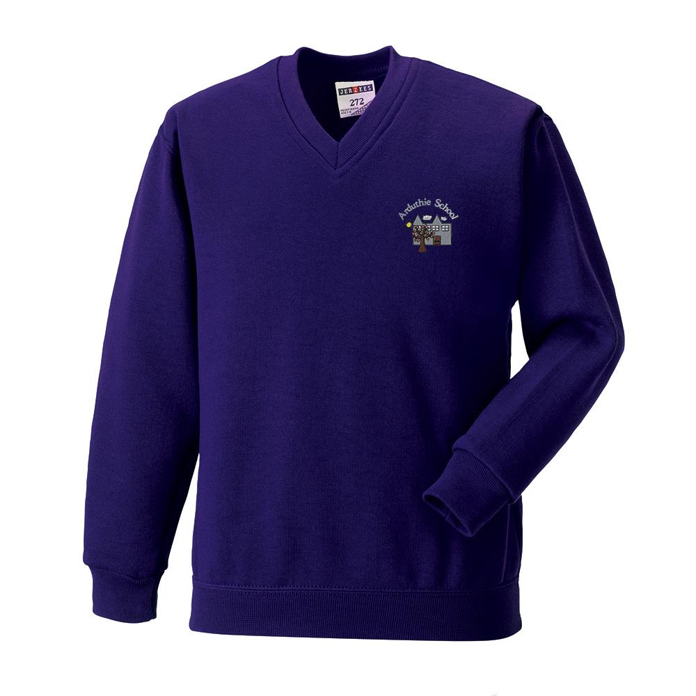 Arduthie Primary V-Neck Sweatshirt Purple